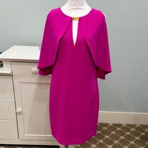 Trina Turk Elegant Pink Cape Dress